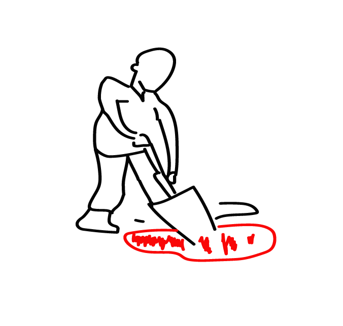 Icono del bloque Actividades Clave para la validación de hipótesis del modelo de negocio canvas. Su base roja lo identifica como un elemento de acción y experimentación.