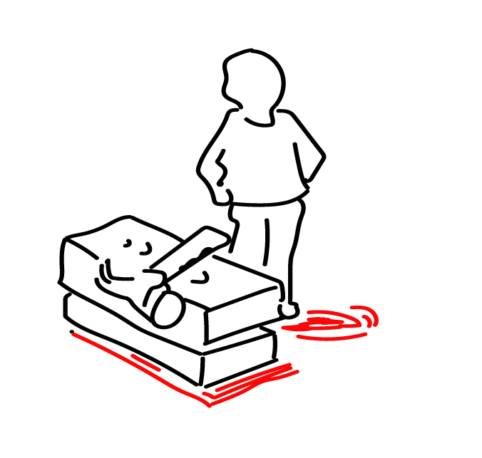 Icono del bloque Recursos Clave para la validación de hipótesis del modelo de negocio canvas. Su base roja lo identifica como un elemento de acción y experimentación.